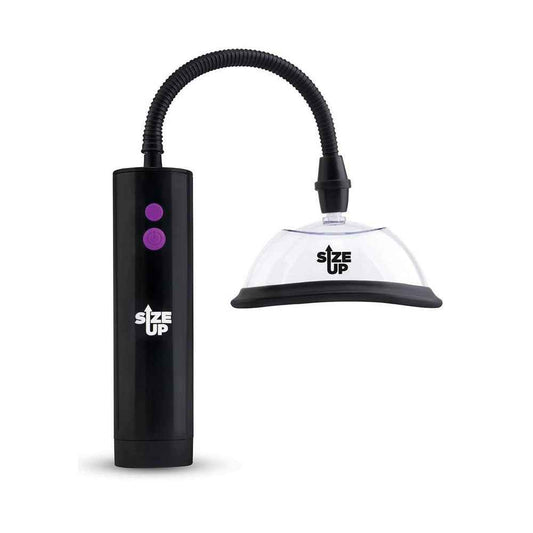 Size Up Rechargeable Power Plumper Pussy Pump with Interchangeable Chambers on a white background | Flirty Bay, sex toys and pussy pumps, Perth Australia