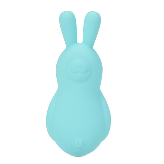 Front view of the teal Maia Bri rechargeable vibrating bunny bullet on a white background | Flirty Bay, sex toys Australia
