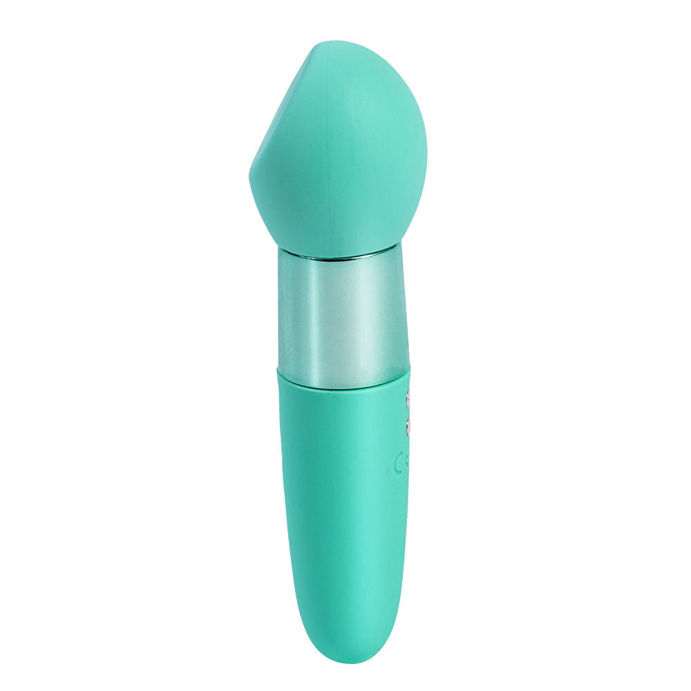 Side view of the teal Maia Rina bullet vibrator on a white background | Flirty Bay, sex toys Australia