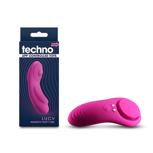 Front view of Techno Lucy magenta vibrating panties with built-in vibrator for women’s pleasure | Flirty Bay, sex store, vibrator ladies, vibrating underwear, sexual massager.