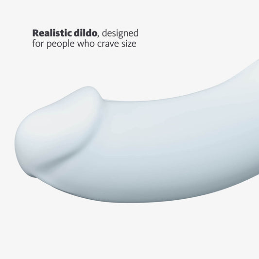 Close-up of the Fun Factory The Boss Stub Dove Dildo 7" showing design for people who crave size on white background | Flirty Bay, sex toys Australia