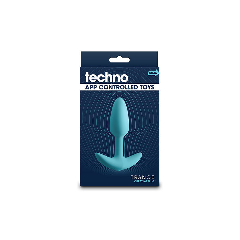 Trance by Techno app-controlled vibrating butt plug in soft silicone with sleek black design, front box | Flirty Bay Adult Store, adult toys and lingerie