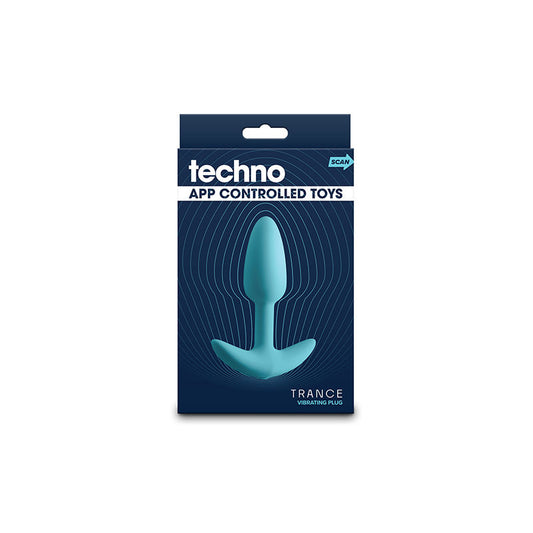 Trance by Techno app-controlled vibrating butt plug in soft silicone with sleek black design, front box | Flirty Bay Adult Store, adult toys and lingerie