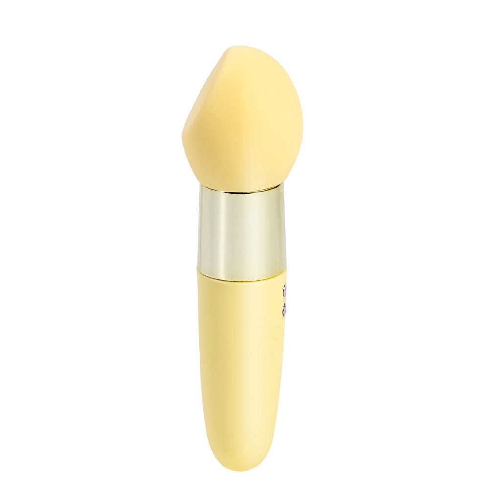Side view of the yellow Maia Rina bullet vibrator on a white background | Flirty Bay, sex toys Australia