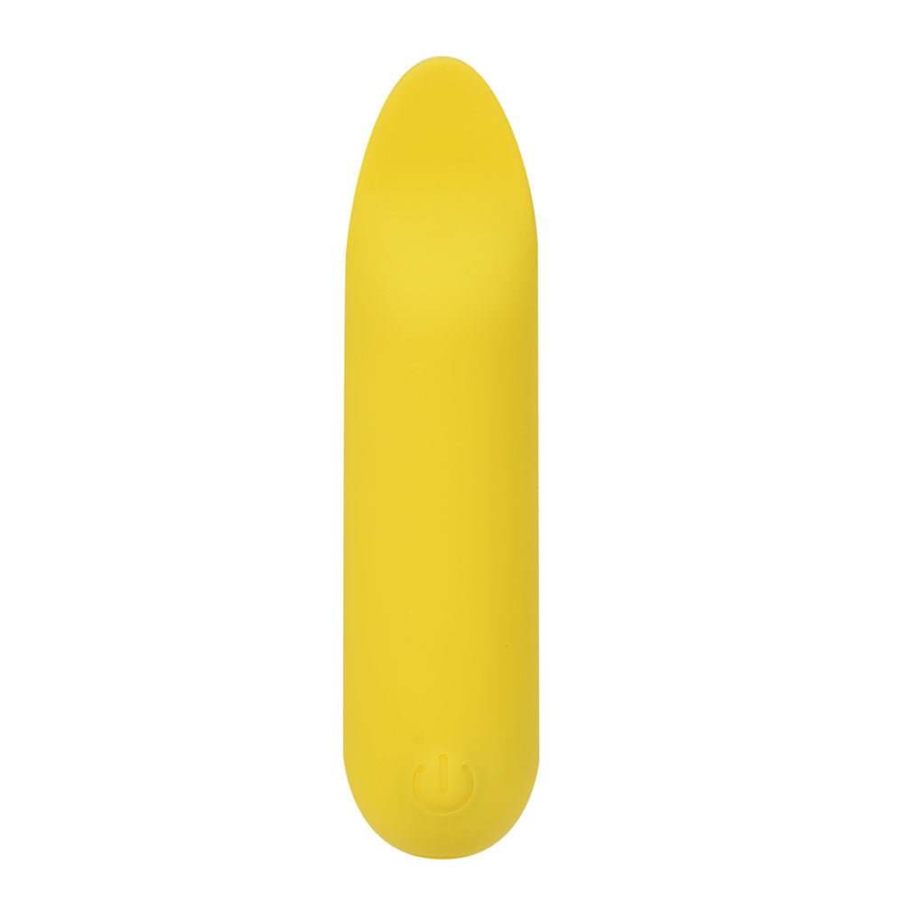 Front view of the yellow Maia Tawni bullet vibrator on a white background | Flirty Bay, sex toys Australia