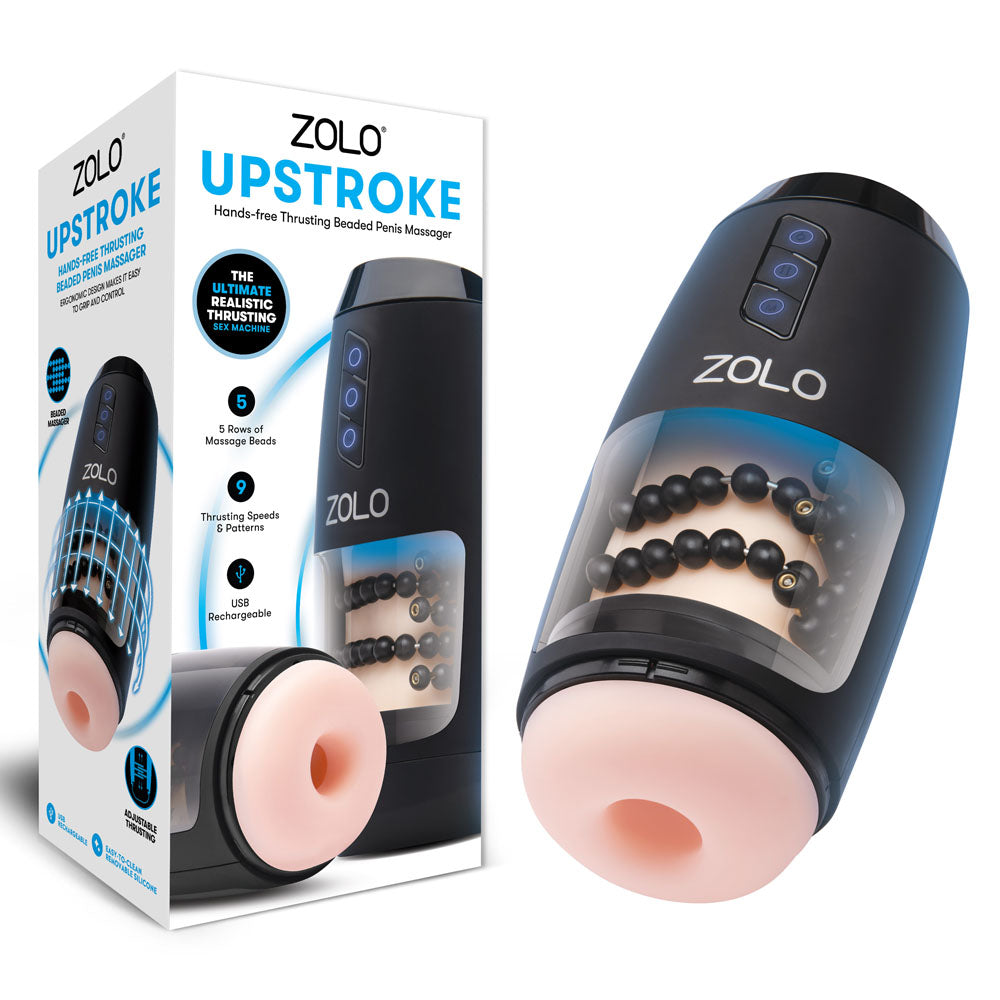 Retail packaging of the Zolo Upstroke showcasing premium male sex toy presentation | Flirty Bay, male masturbators, male stroker adult store Australia