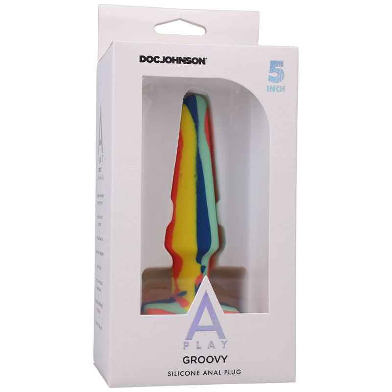 Doc Johnson A-Play Groovy Multi-Coloured Anal Plug-5 inch