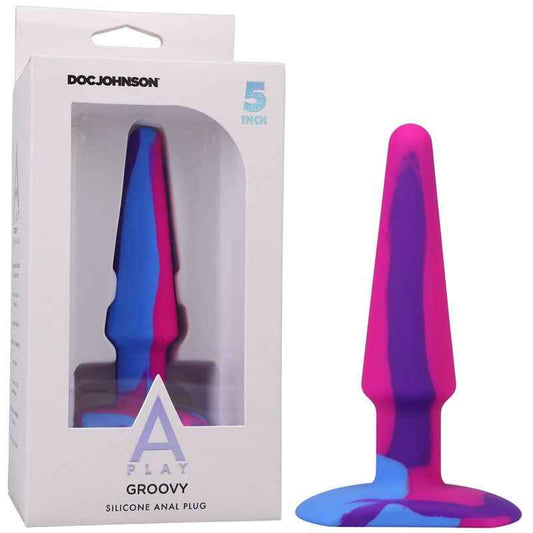 Doc Johnson A-Play Groovy Multi-Coloured Anal Plug-5 inch