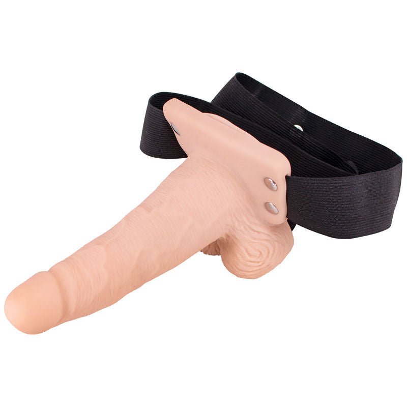 6'' vibration hollow strap-on - Product side view  | Flirtybay.com.au