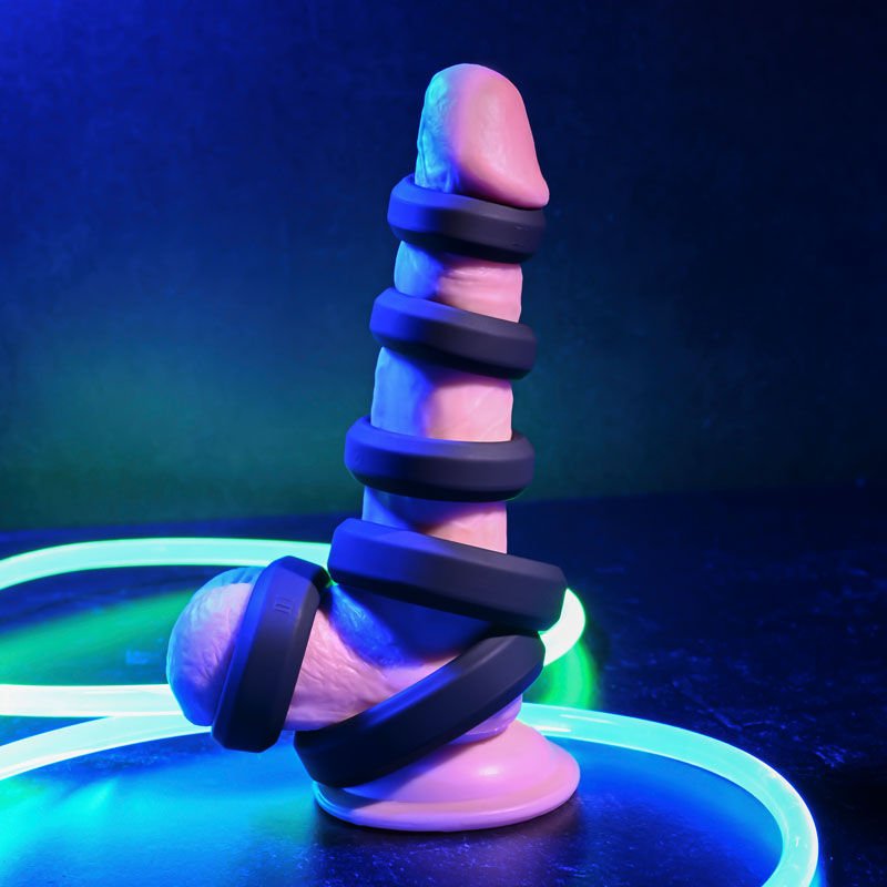 Adam & eve - 6 piece penis ring set - Product Focus side view  | Flirtybay.com.au