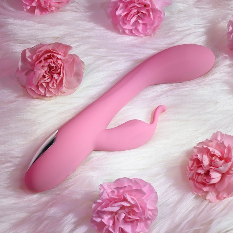 Adam & eve - eve's rechargeable slimline rabbit vibrator - Product side view  | Flirtybay.com.au