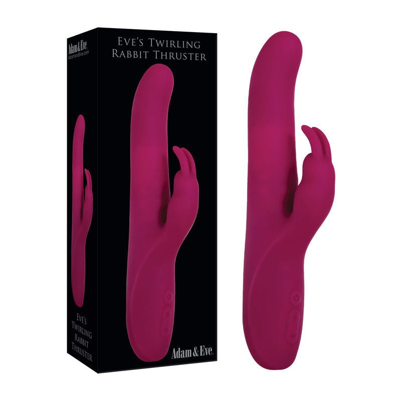 Adam & eve - eve's twirling rabbit thruster - Product front view and box front view | Flirtybay.com.au