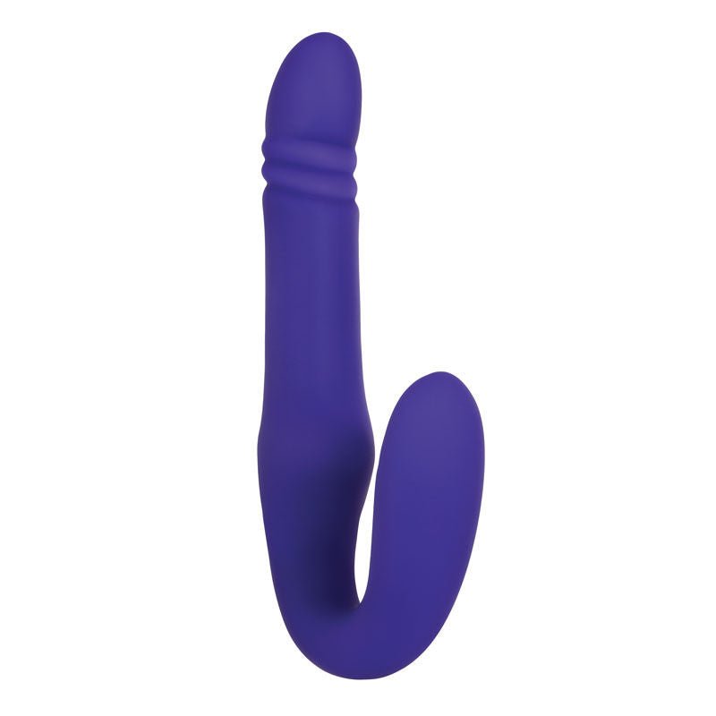Adam & eve - eve's ultimate thrusting strapless strap-on - Product front view and box front view | Flirtybay.com.au