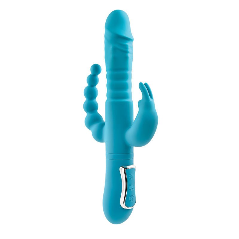 Adam & eve - eves thrusting tripple joy rabbit vibrator - Product front view  | Flirtybay.com.au