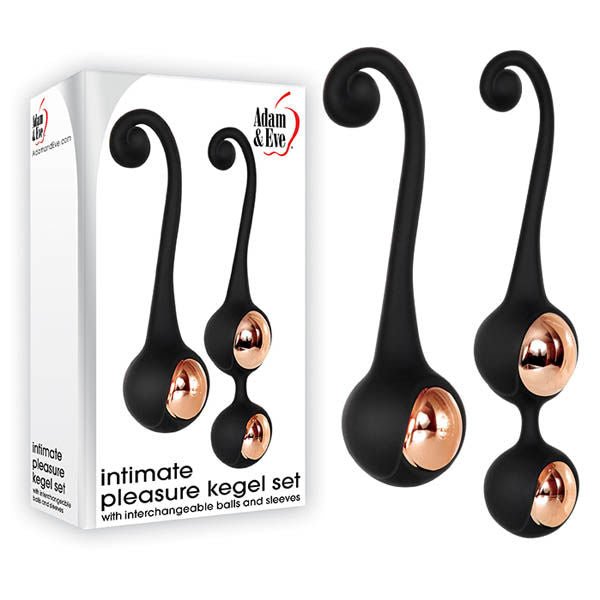 Adam & eve - intimate pleasure kegel balls set - Product front view and box front view | Flirtybay.com.au