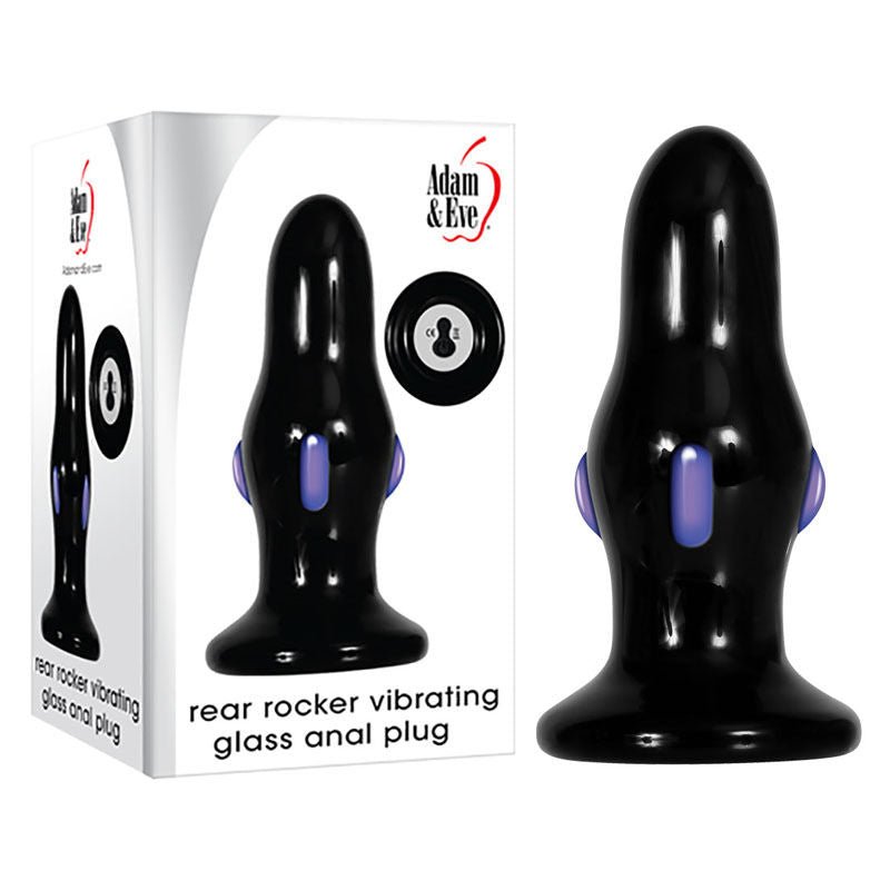 Adam & eve - rear rocker anal plug - Product front view and box front view | Flirtybay.com.au