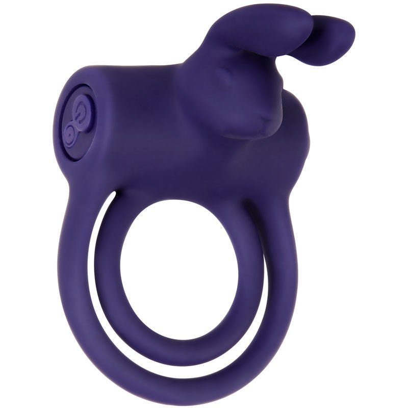 Adam & eve - silicone rechargeable rabbit cock ring - Product front view  | Flirtybay.com.au
