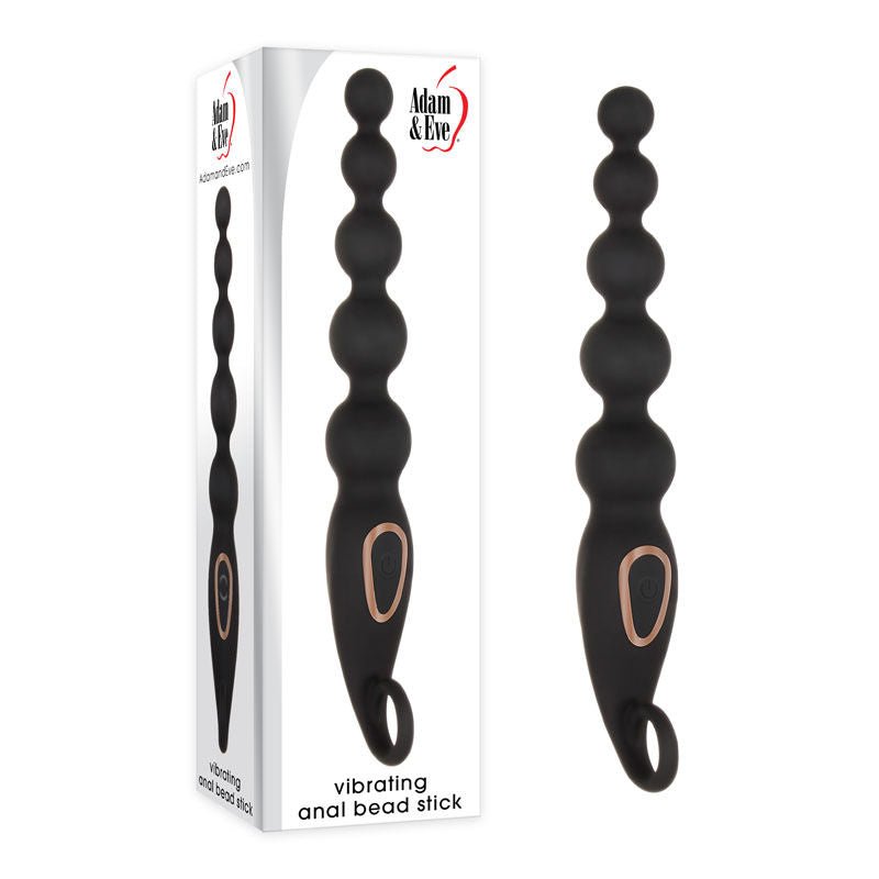 Adam & eve - vibrating anal bead stick - Product front view and box front view | Flirtybay.com.au