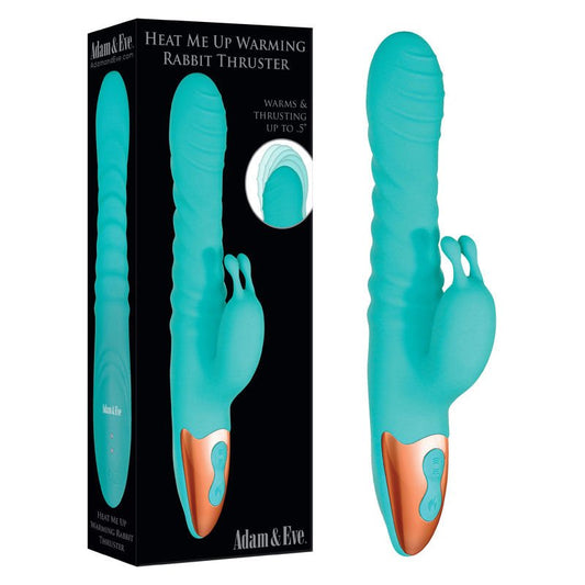 Adam & eve - warming rabbit thruster - Product front view and box front view | Flirtybay.com.au