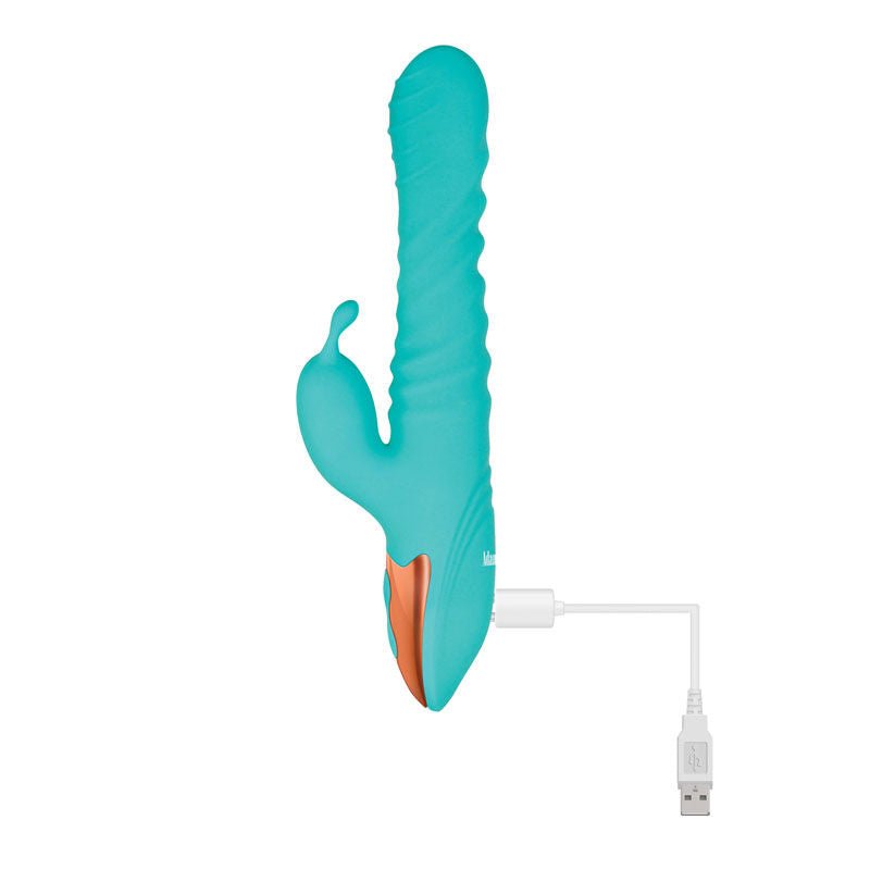 Adam & eve - warming rabbit thruster - Product front view-with-charger | Flirtybay.com.au