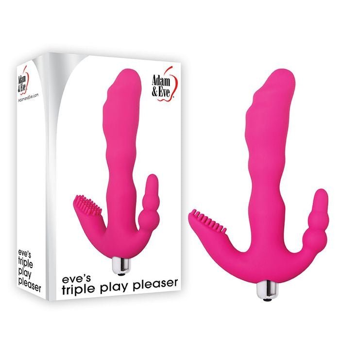Adam & Eve, Eve's Triple Play Pleaser, front view and box view | Flirtybay.com.au