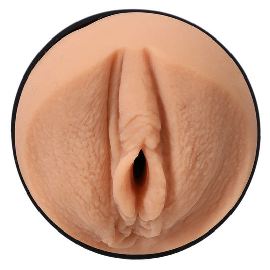 Close-up view of the vulva entry of the Main Squeeze Adira Allure Male Masturbator, showing detailed texture and lifelike design on a clean white background. | Flirty Bay adult store Perth