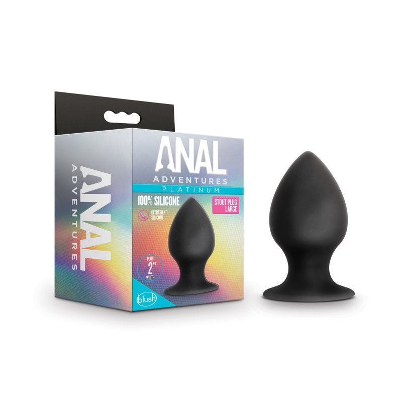 Anal adventures - anal stout plug - Product front view and box side view | Flirtybay.com.au