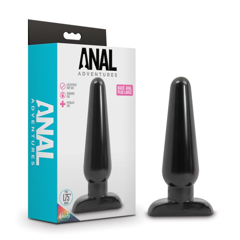 Anal adventures - basic anal plug, large - Product front view and box front view | Flirtybay.com.au