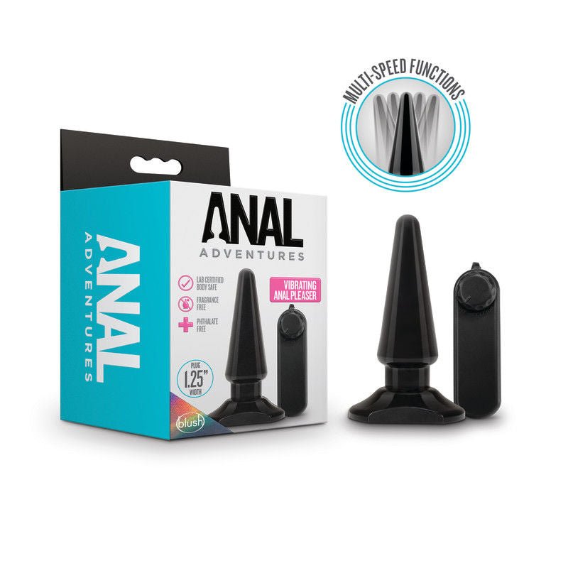 Anal adventures - basic vibrating butt plug - Product front view and box front view | Flirtybay.com.au