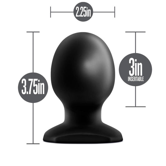 Anal adventures - orb butt plug - Product front view, with dimensions  | Flirtybay.com.au