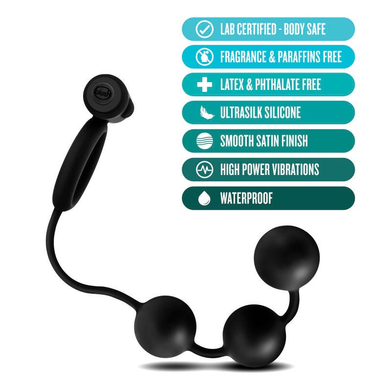 Anal adventures - platinum anal beads & vibrating c-ring - Product bottom view  | Flirtybay.com.au