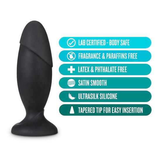Anal adventures - platinum rocket butt plug - Product front view, with details | Flirtybay.com.au
