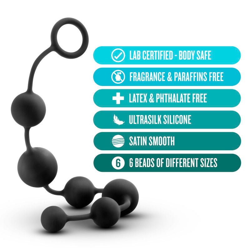 Anal adventures - platinum silicone large anal beads - Product bottom view  | Flirtybay.com.au