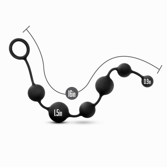 Anal adventures - platinum silicone large anal beads - Product side view  | Flirtybay.com.au