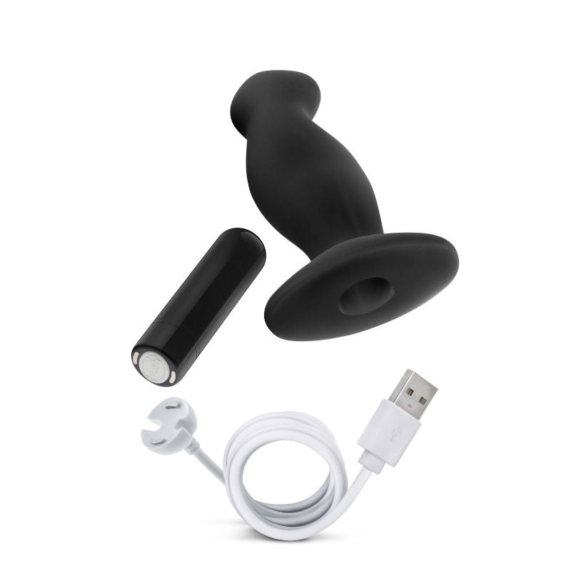 Anal adventures - platinum vibrating prostate massager 02 - Product front view, with charger  | Flirtybay.com.au