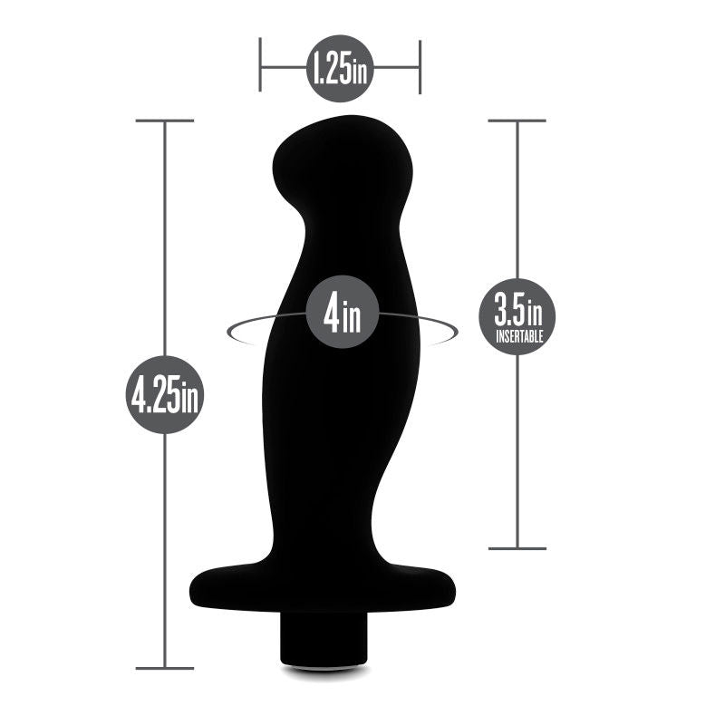 Anal adventures - platinum vibrating prostate massager 02 - Product front view, with sizes | Flirtybay.com.au