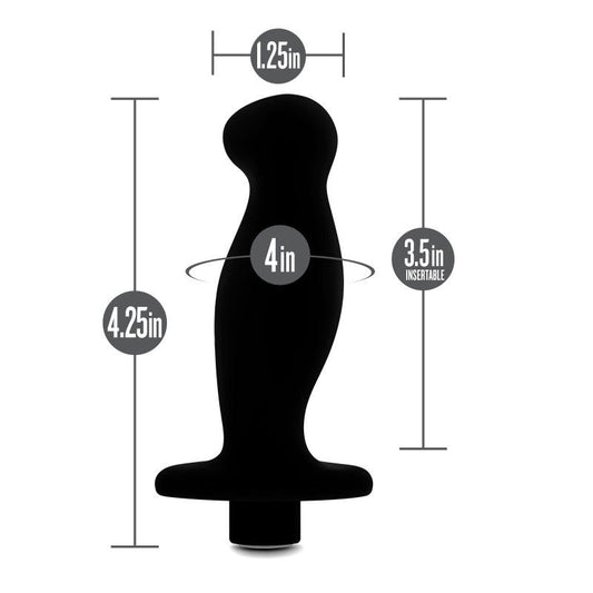 Anal adventures - platinum vibrating prostate massager 02 - Product front view, with sizes | Flirtybay.com.au