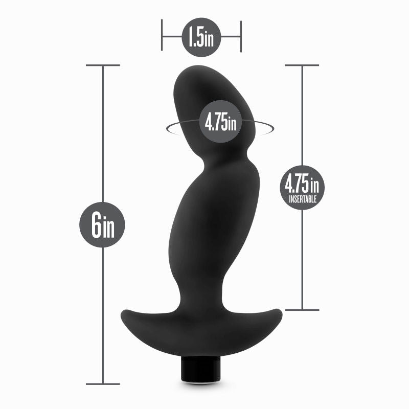Anal adventures - platinum vibrating prostate massager 04 - Product front view, with sizes | Flirtybay.com.au
