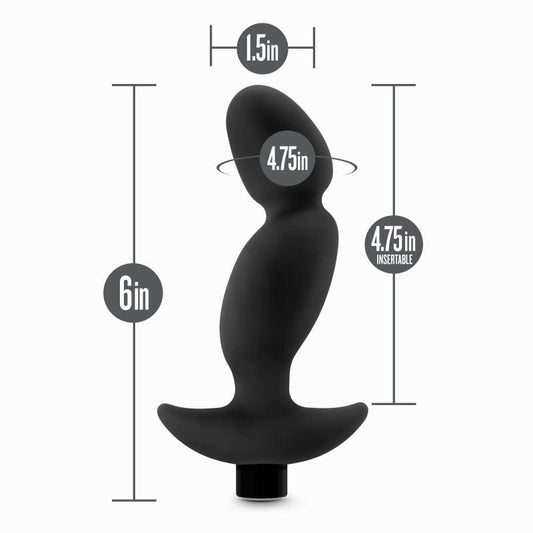Anal adventures - platinum vibrating prostate massager 04 - Product front view, with sizes | Flirtybay.com.au