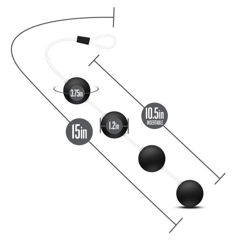 Anal adventures - pleasure balls - Product side view, with sizes  | Flirtybay.com.au