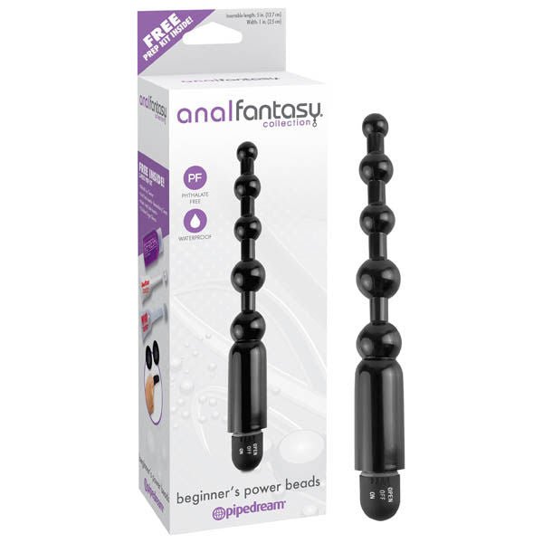 Anal fantasy collection - beginner's power anal beads - Product front view and box front view | Flirtybay.com.au