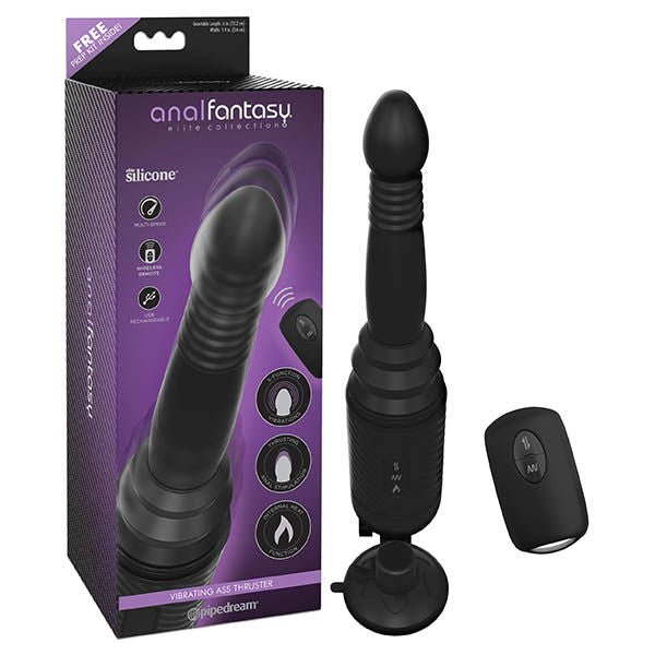 Anal fantasy collection - remote control ass thruster vibrator - Product front view and box front view | Flirtybay.com.au