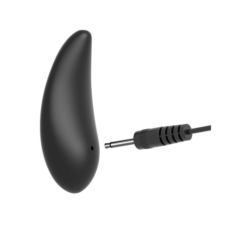 Anal fantasy collection - remote control silicone butt plug - Product side view, remote control charger  | Flirtybay.com.au