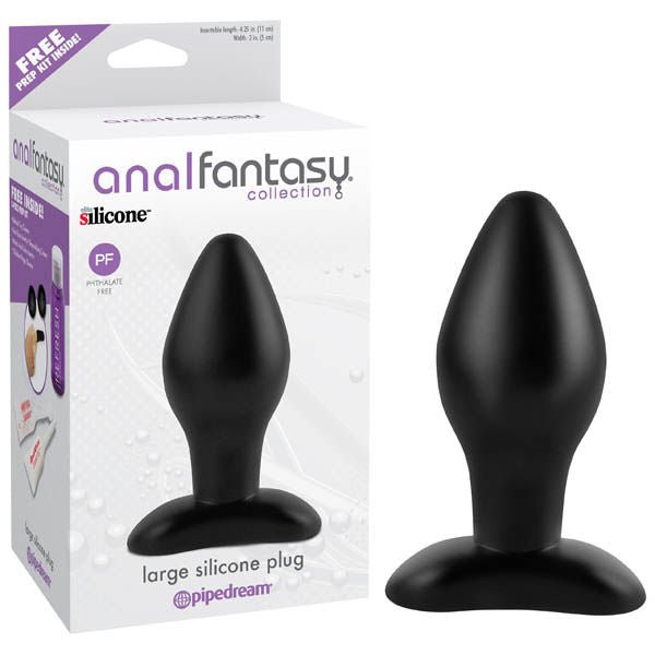 Anal fantasy collection - silicone butt plug - Large - Product front view and box front view | Flirtybay.com.au