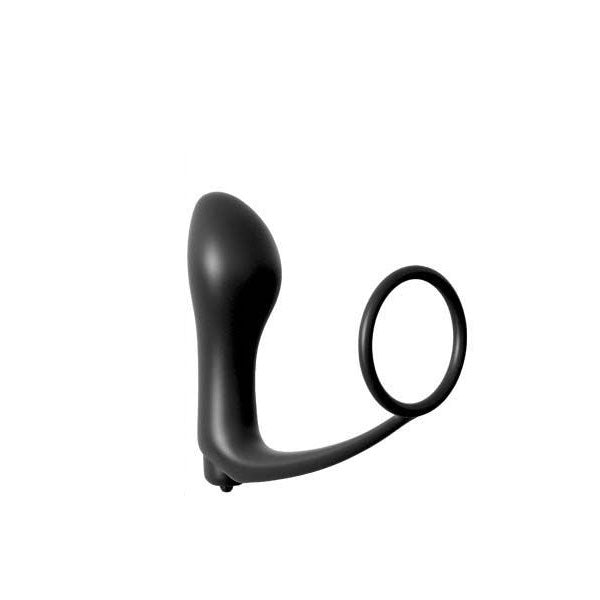 Anal fantasy collection - vibrating cock ring and plug - Product front view  | Flirtybay.com.au