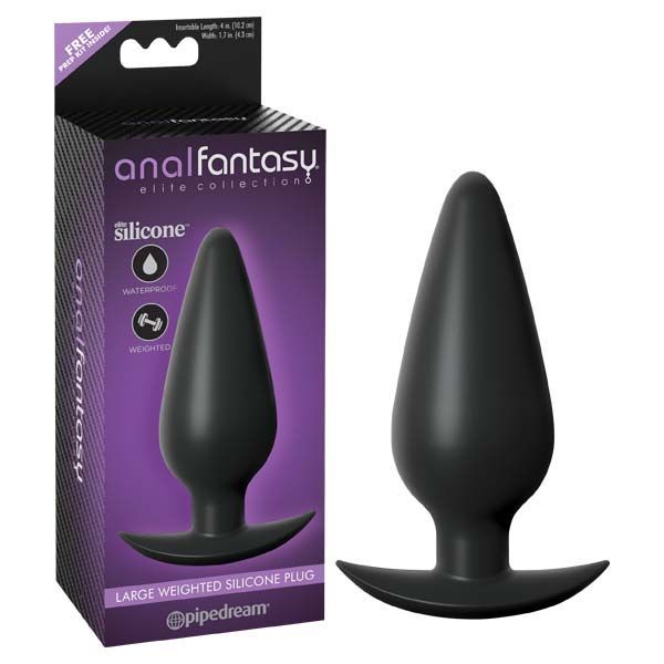 Anal fantasy - collection weighted butt plug - Product front view and box front view | Flirtybay.com.au