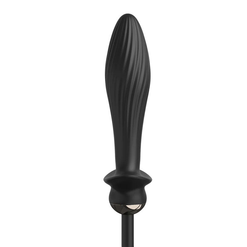 Anal fantasy elite - auto throb inflatable vibrating plug - Product front view, focus on the pump | Flirtybay.com.au