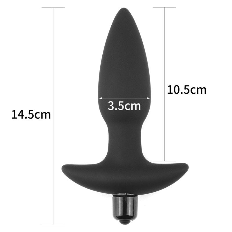 Anal indulgence - collection silicone fantasy butt plug - Product front view, with sizes  | Flirtybay.com.au