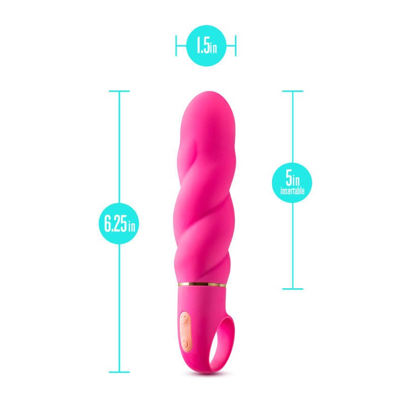 Aria amazing af - g-spot vibrator - Product front view, with dimensions  | Flirtybay.com.au