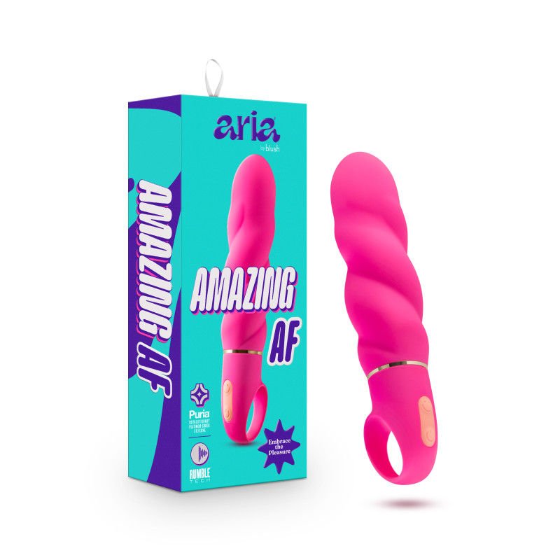 Aria amazing af - g-spot vibrator - Product side view and box side view | Flirtybay.com.au